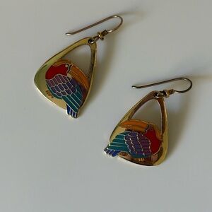 Laurel Burch Gold-Tone Toucan Bird Earrings